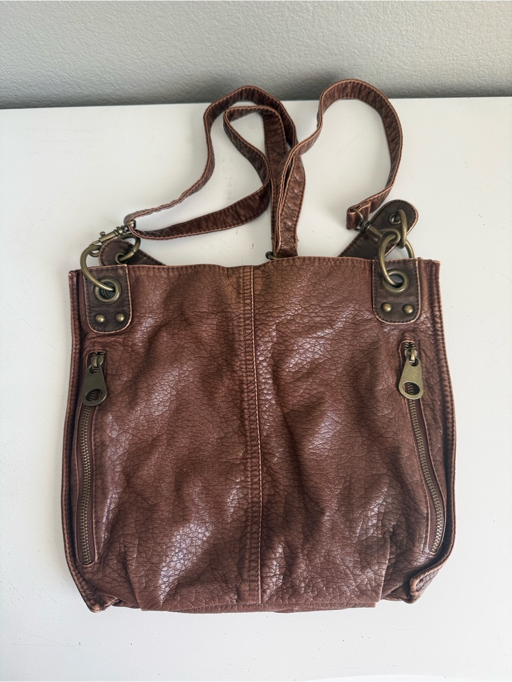 Maurices Brown Faux Leather Crossbody Bag